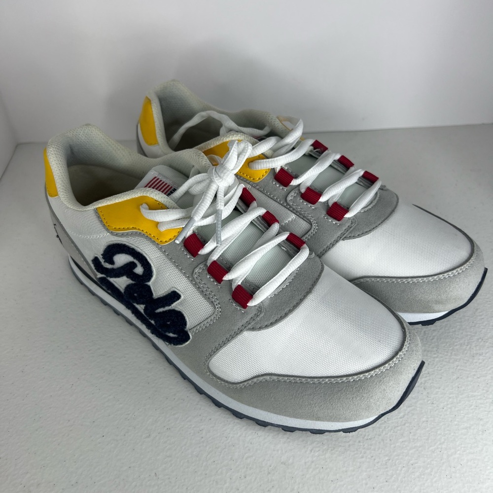 Polo Ralph Laruen Oryion Script RFS10835 White Athletic Shoes! Youth Size 7